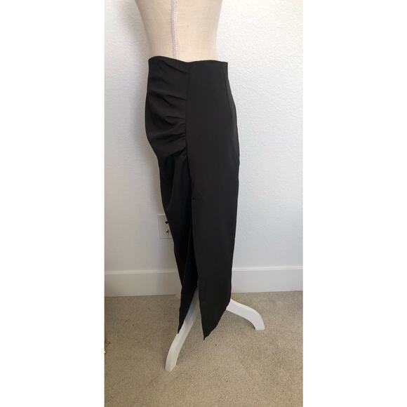 Commense Black Lightweight Ruched Midi Skirt - M - Picture 4 of 6